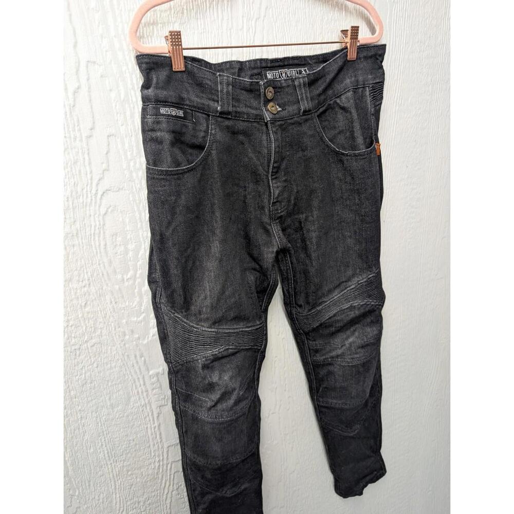MotoGirl Isla Ladies Motorbike Motorcycle Denim Jeans Black Size Medium Regular - Picture 3 of 9